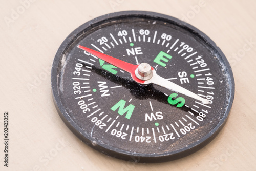Compass. Navigation equipment, metal gauge.