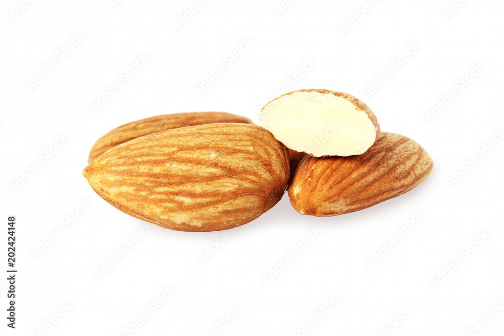 almond in white background almond in white background