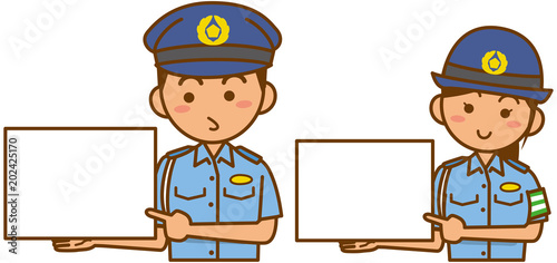 警察官と婦人警官のイメージイラスト