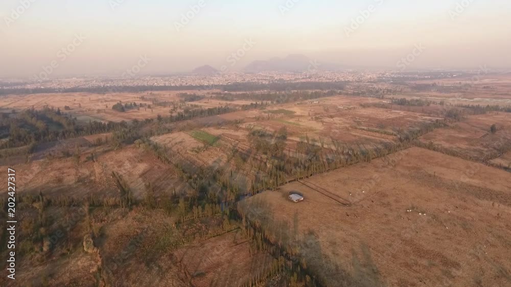 Sunset over Xochimilco, channel maze and Sunset over Xochimilco, channel maze and