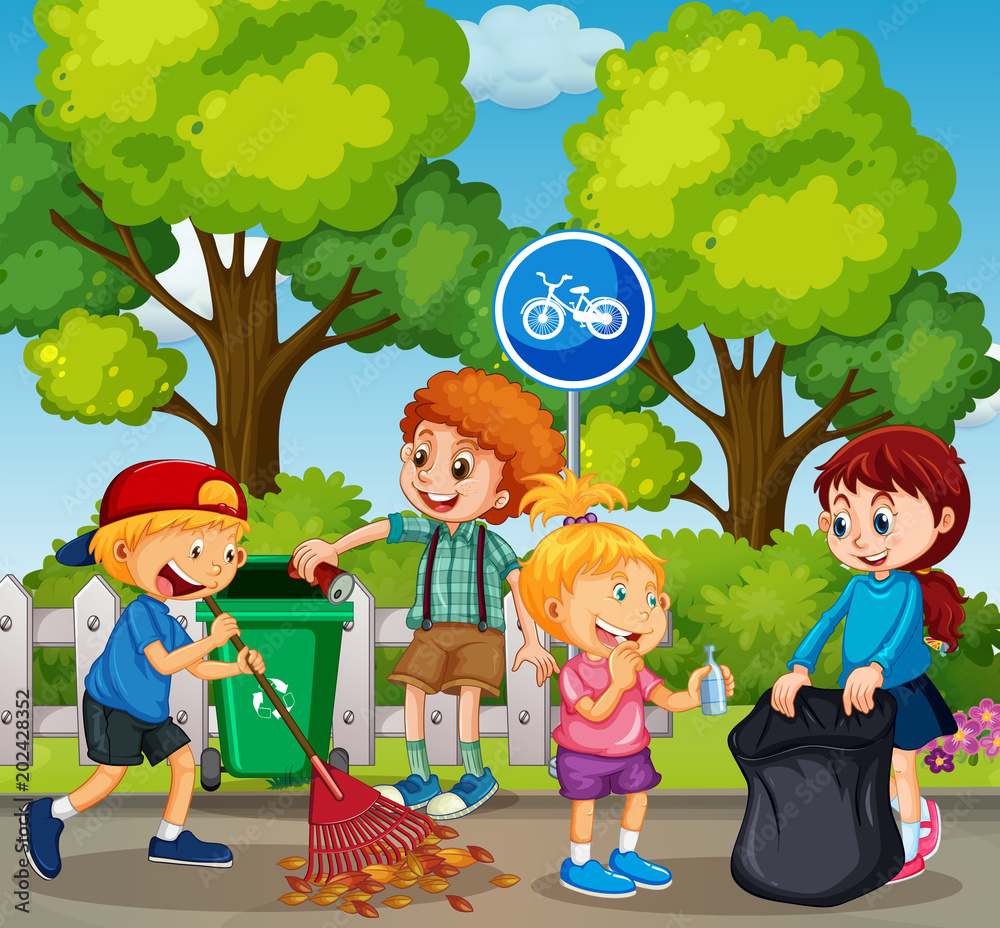 Good Kids are Cleaning Park Good Kids are Cleaning Park