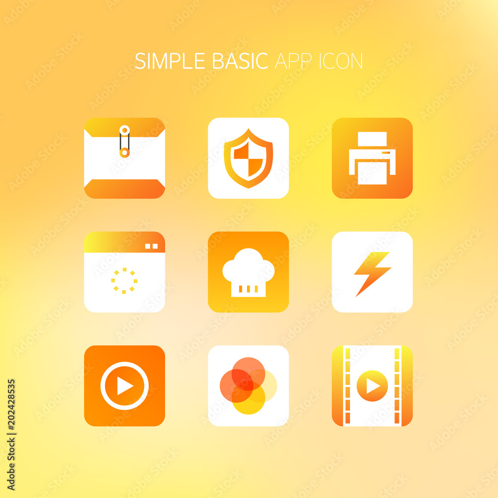 Basic Simple Mobile Icon Set Basic Simple Mobile Icon Set