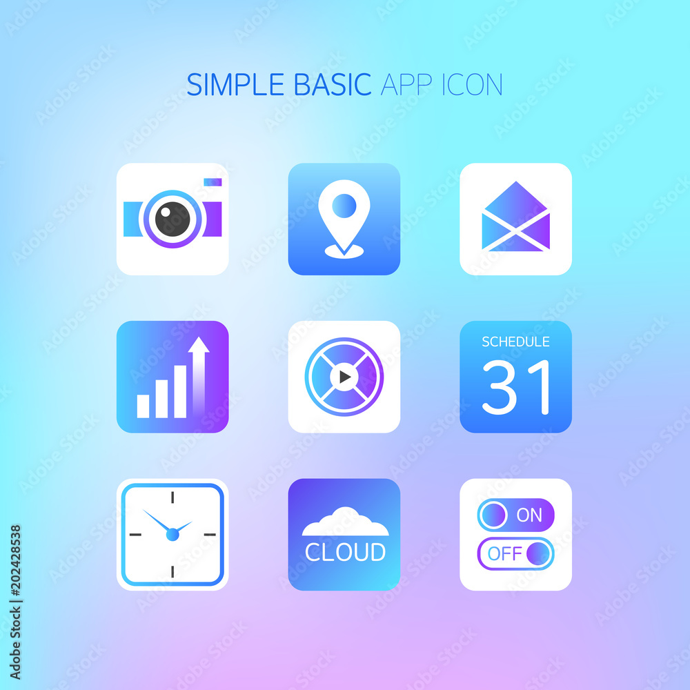 Basic Simple Mobile Icon Set Basic Simple Mobile Icon Set