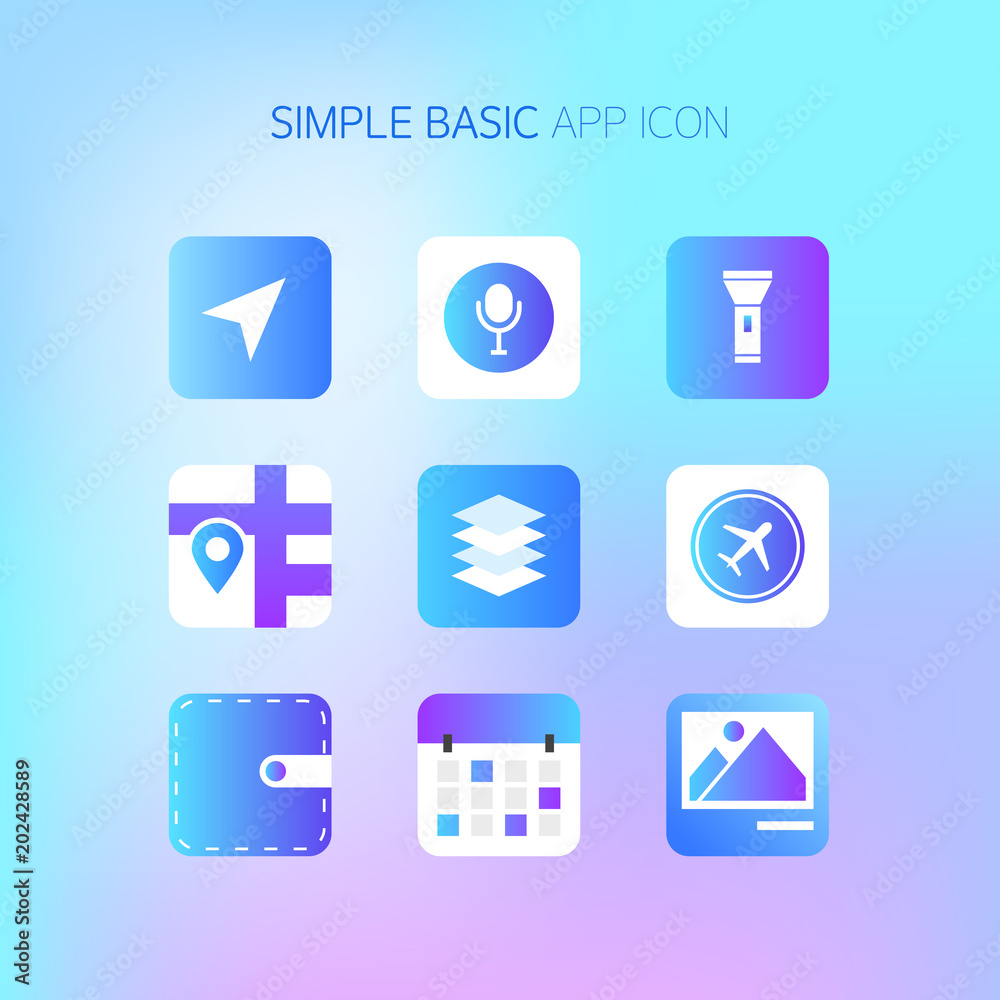 Basic Simple Mobile Icon Set