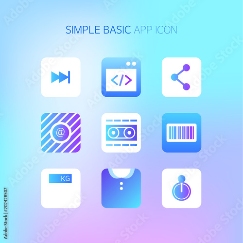 Basic Simple Mobile Icon Set