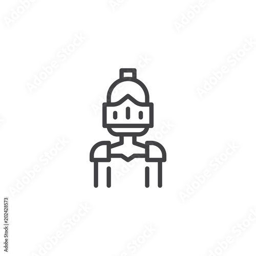 Knight outline icon. linear style sign for mobile concept and web design. Warrior knight simple line vector icon. Symbol, logo illustration. Pixel perfect vector graphics