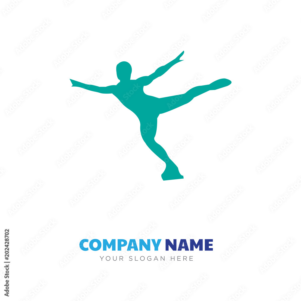 Naklejka premium figure skater company logo design