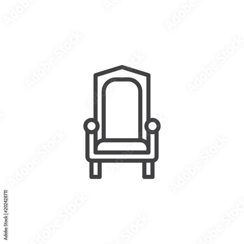 Royal throne outline icon. linear style sign for mobile concept and web design. King throne simple line vector icon. Symbol, logo illustration. Pixel perfect vector graphics