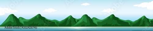 Mountain on the Island Scene