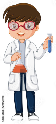 scientist Holding Beaker and Test Tube