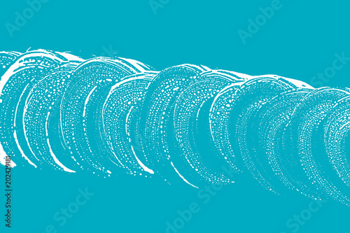 Natural soap texture. Admirable green blue foam trace background. Artistic positive soap suds. Cleanliness, cleanness, purity concept. Vector illustration.