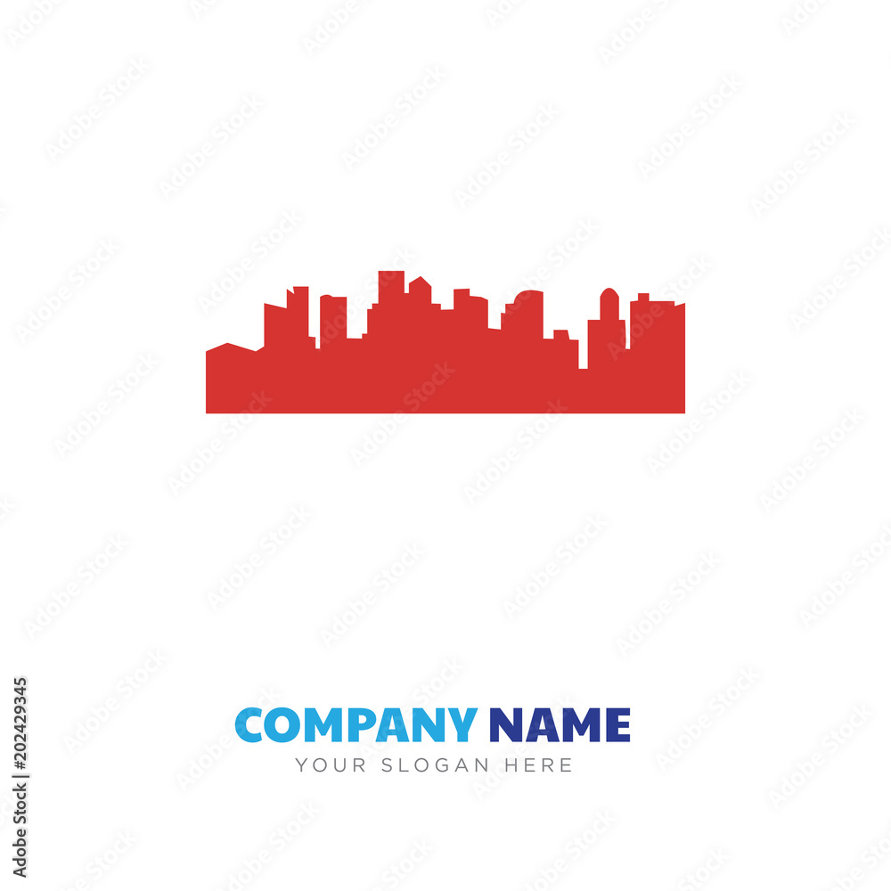 black boston skyline company logo design