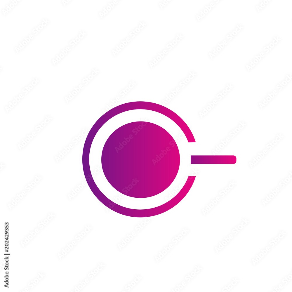 abstract circle symbol illustration icon logo with pink gradient color isolated background