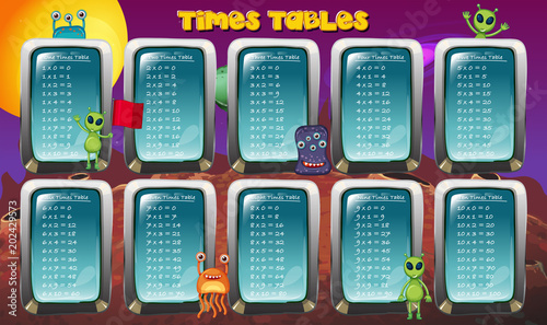 Mathematics Time Table Space Theme
