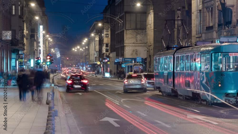 Night timelapse of Sarajevo's traffic