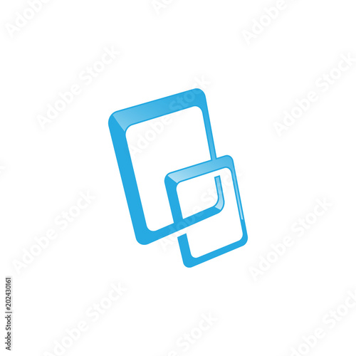square rounded shape logo vector