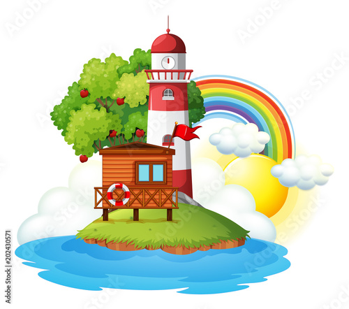 Lighthouse on a Beautiful Island