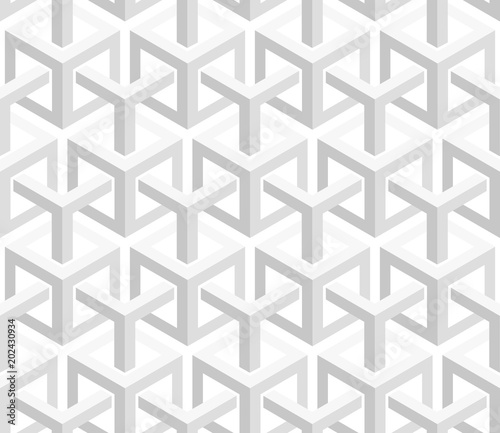 Abstract geometric pattern. A seamless vector background. White and grey ornament. Graphic modern pattern. Simple lattice graphic design.