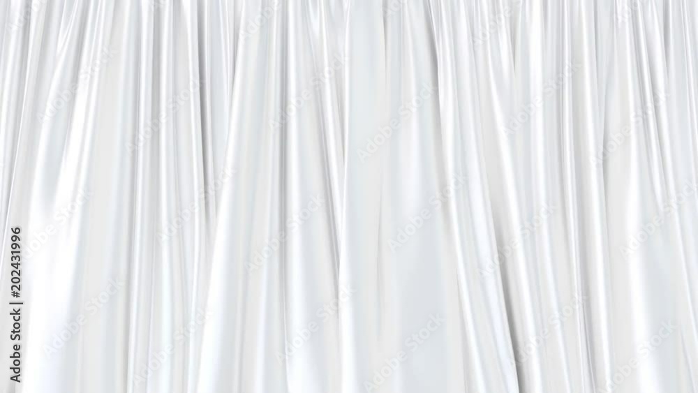 3D animated intro of the pearly white window curtain, alpha matte is included 3D animated intro of the pearly white window curtain, alpha matte is included