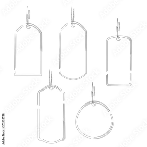 outline price tag sale label badge banner illustration vector isolated