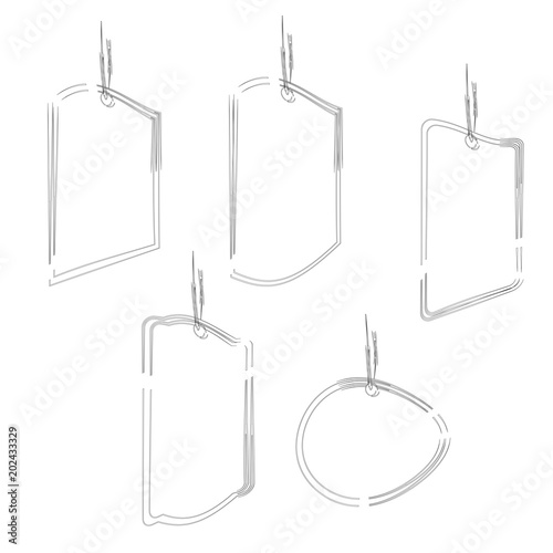 outline price tag sale label badge banner illustration vector isolated