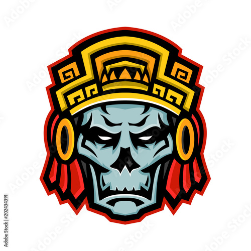 Aztec Warrior Skull Mascot
