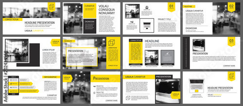 Yellow element for slide infographic on background. Presentation template. Use for business annual report, flyer, corporate marketing, leaflet, advertising, brochure, modern style.