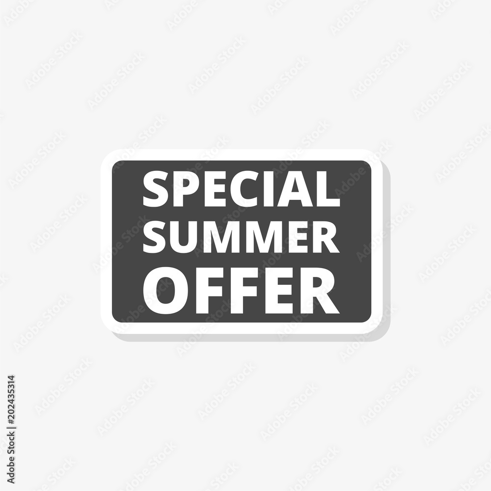 Special Summer Offer sticker, simple vector icon Special Summer Offer sticker, simple vector icon