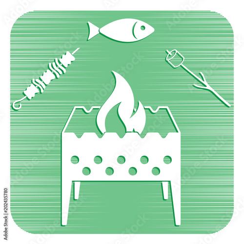 Grilled fish, zephyr and  kebab icon
