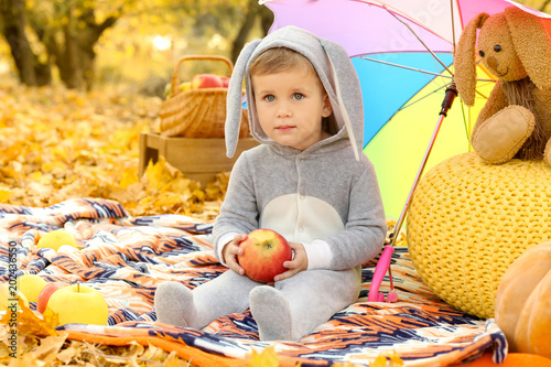 Cute little child wearing b...