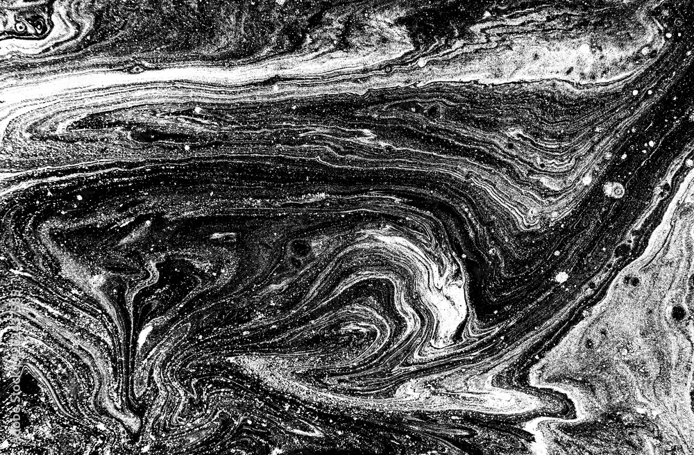 Fototapeta premium Marble abstract acrylic background. Nature black marbling artwork texture.