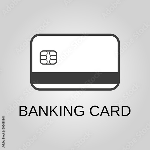 Banking card icon. Banking card symbol. Flat design. Stock - Vector illustration