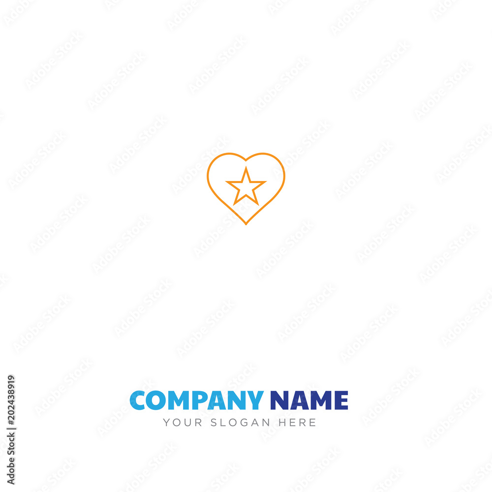 heart star company logo design
