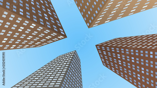 sky between skyscrapers 