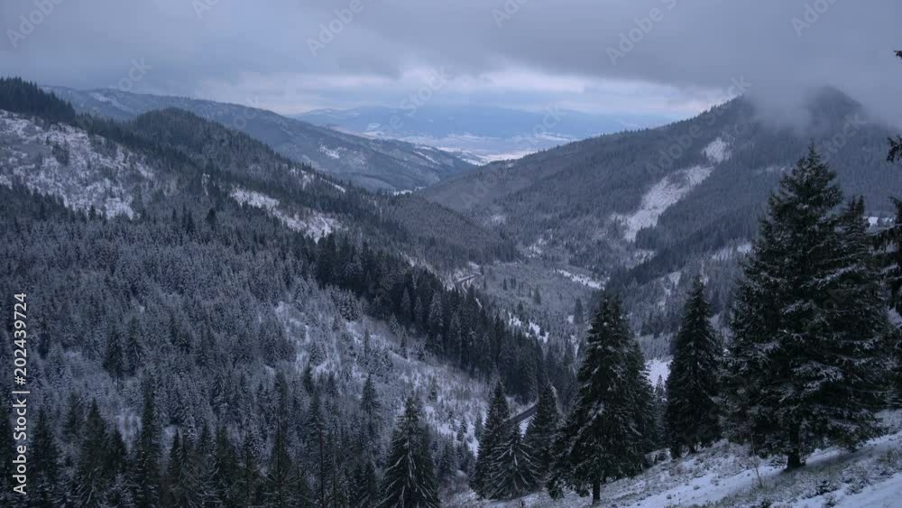 Landscape of mountains during winter Landscape of mountains during winter