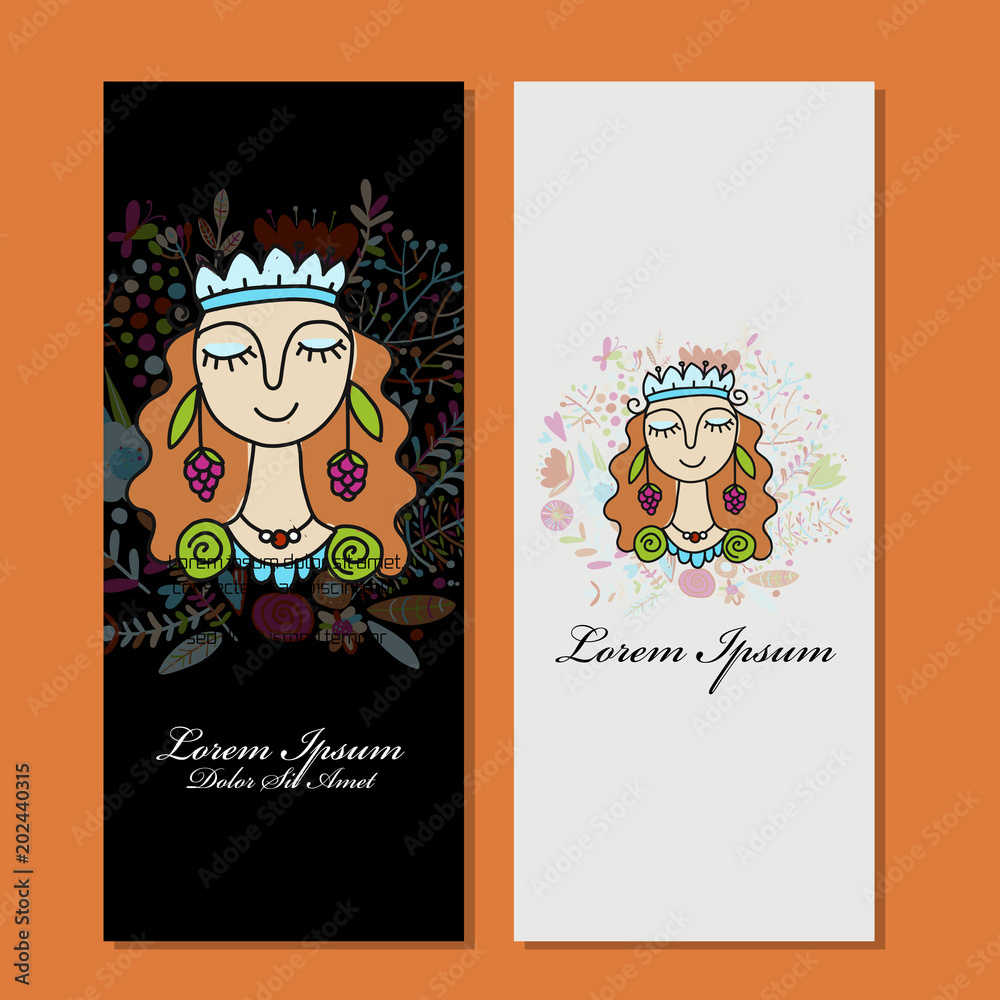 Business cards design, floral fairy Business cards design, floral fairy