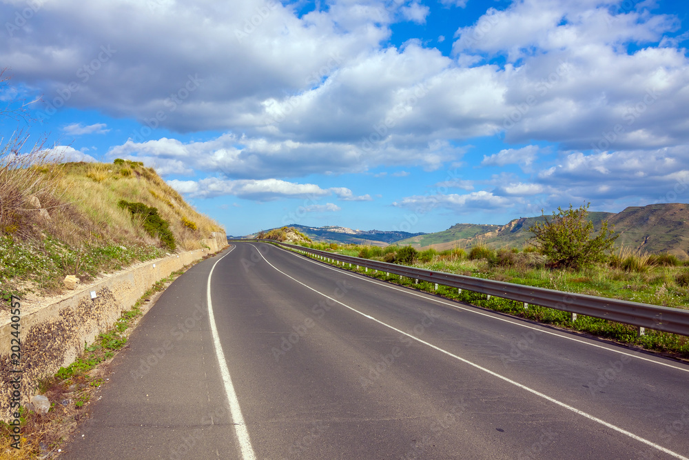 One of the mail roads in Sicily. Italy