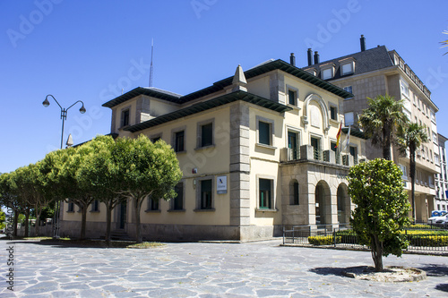 Ribadeo, Galicia, Spain. The Aduana (Customs House), an historical building, with a removed coat of arms from Spain under Francisco Franco photo