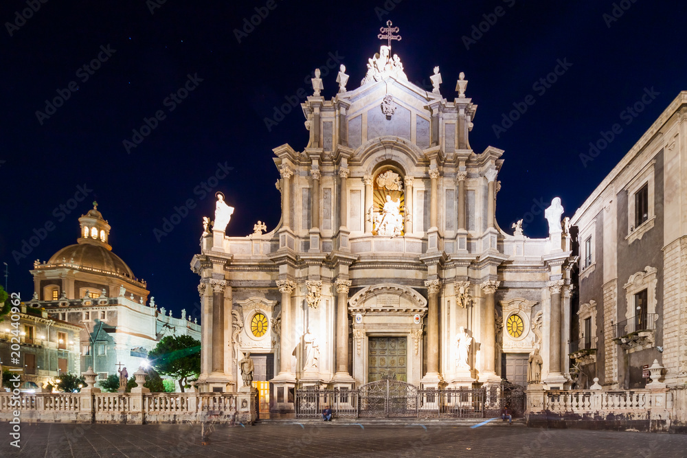 Piazza Duomo / Cathedral Square with Town Hall building, Catania