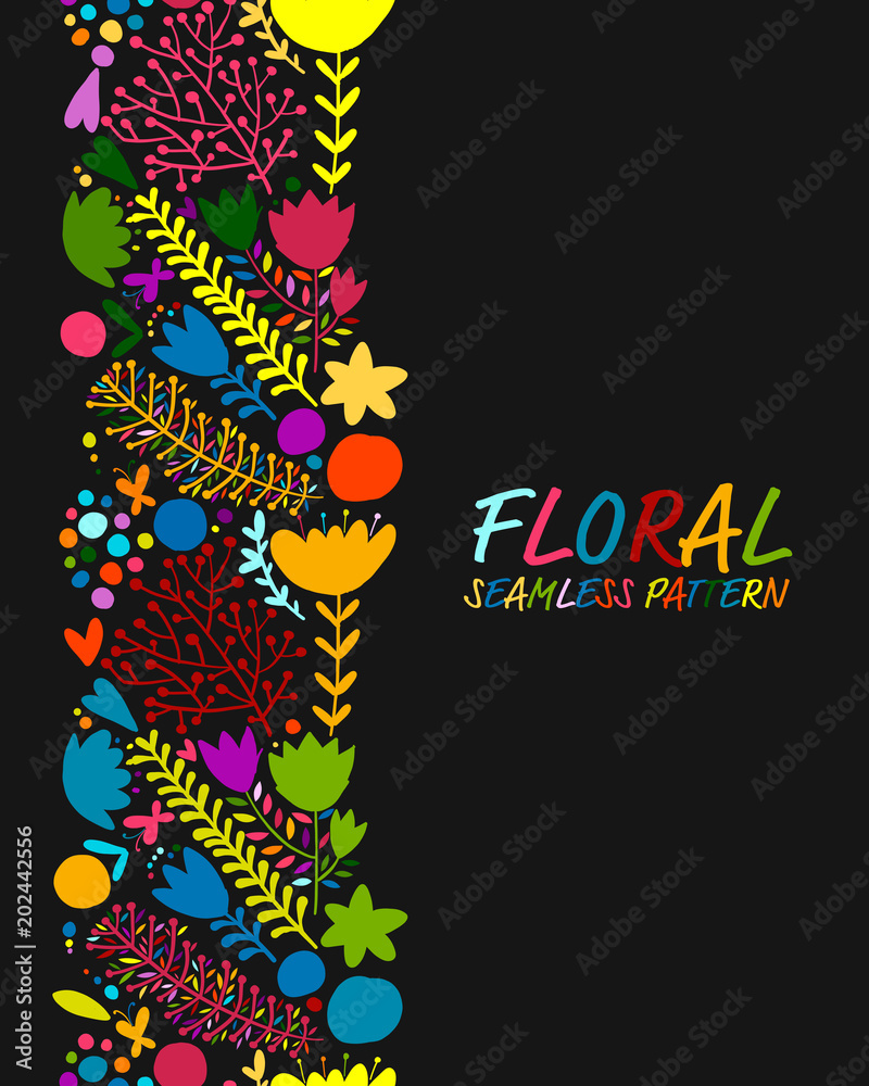 Floral seamless pattern, sketch for your design Floral seamless pattern, sketch for your design