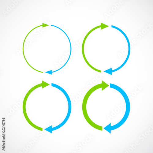 Blue and green cycle arrow icons
