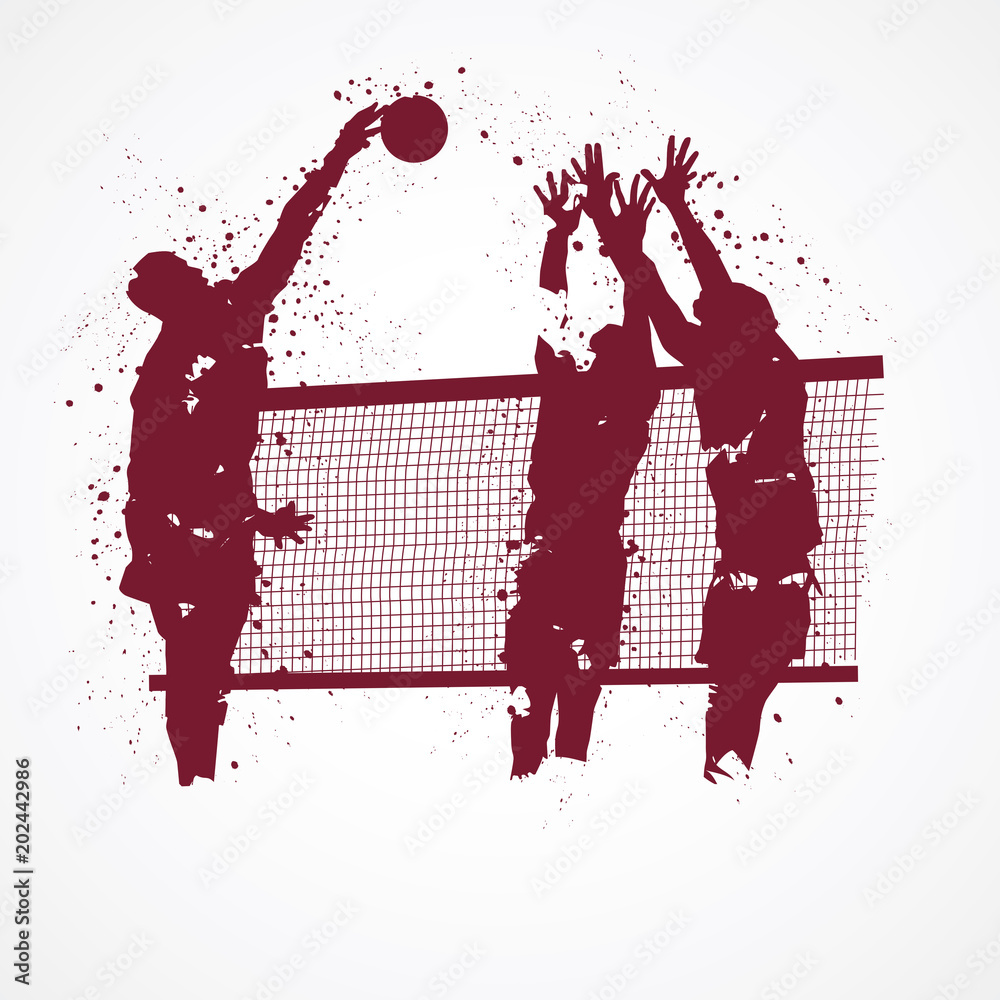 Volley-ball-tâches rouges