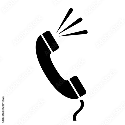 Retro telephone handset vector icon photo