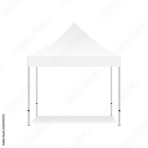 Blank outdoor tent mock up isolated on white background. Vector illustration