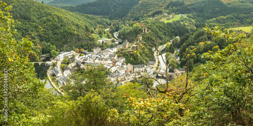 Scenic view of Esch sur sure town in Luxembourg in summer photo