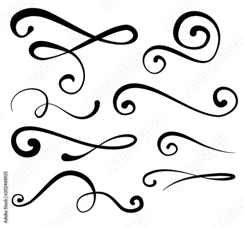 Flourishes, swirls, decorative elements vector collection
