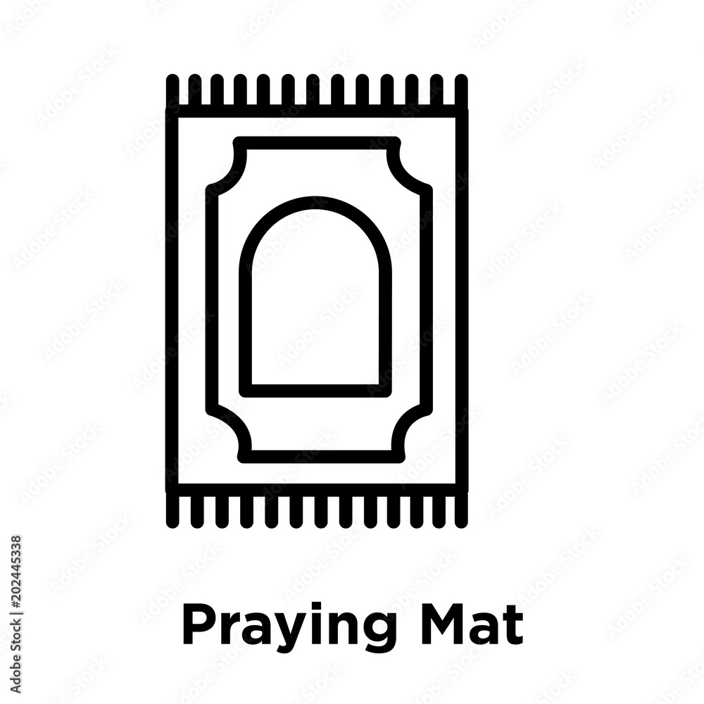 Praying Mat icon isolated on white background Praying Mat icon isolated on white background