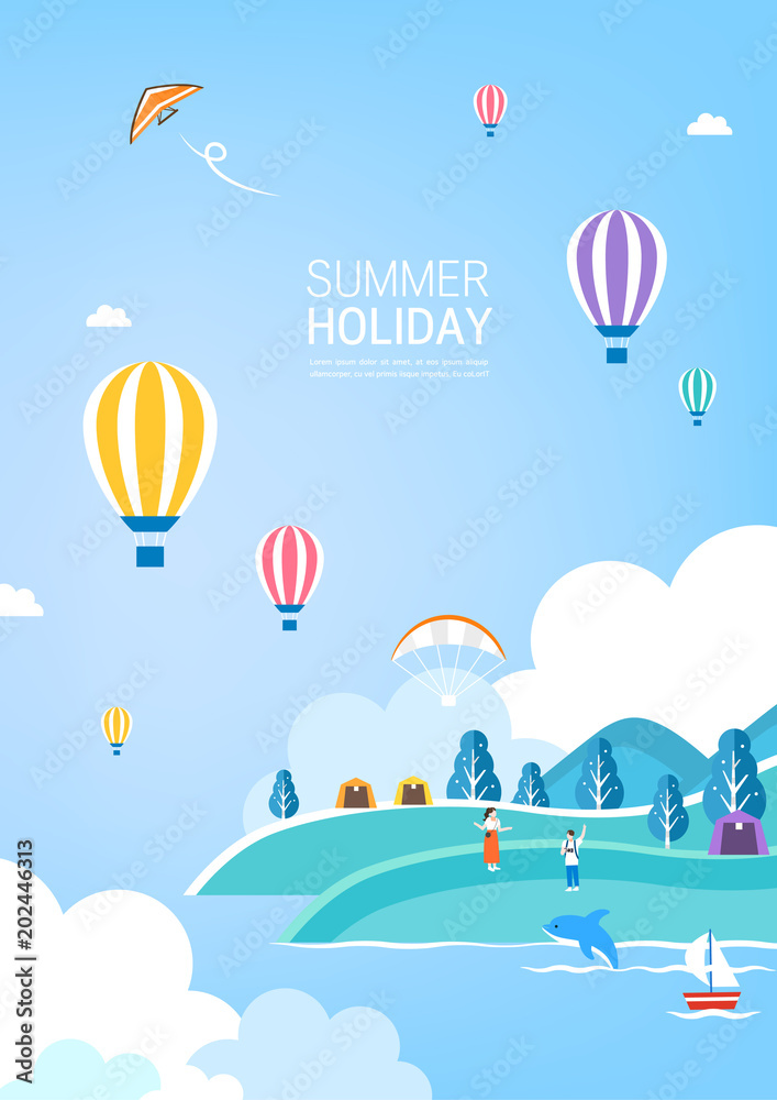 Fotografie Summer travel illustration