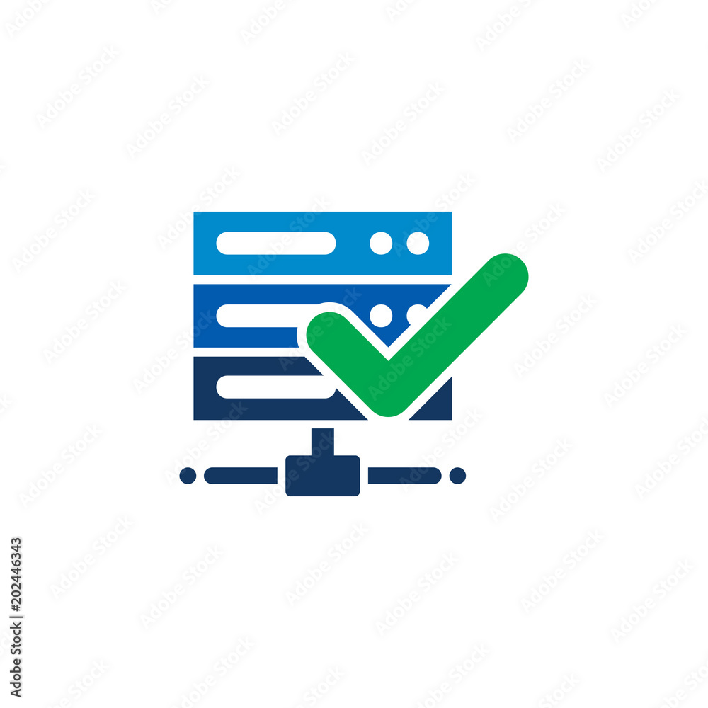 Check Server Logo Icon Design Stock Vector Adobe Stock