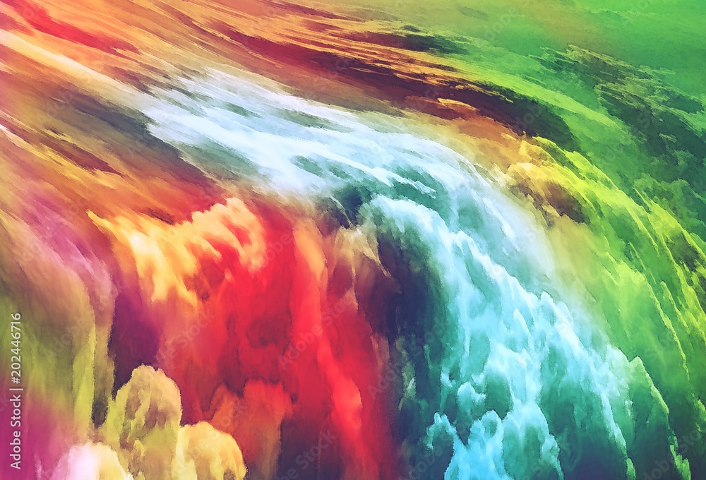 Many-colored abstract background - Sky - Waterfall - Modern painting